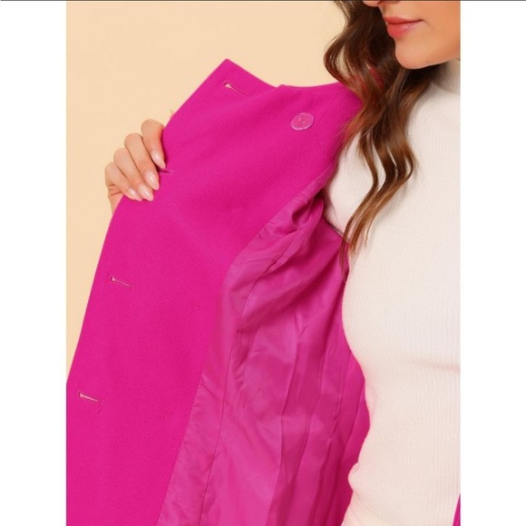 Allegra K Women's Regular Fit Peter Pan Collar Double Breasted
Trench Coat - Picture 7 of 7